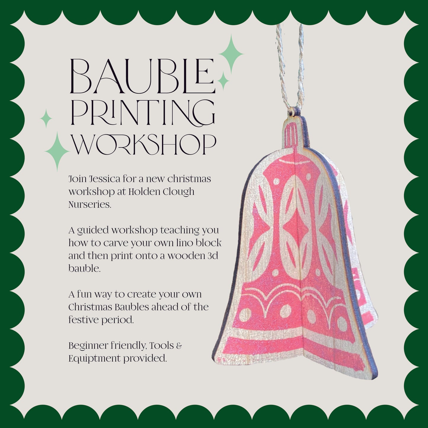Bauble Printing Workshop - Holden Clough Nurseries