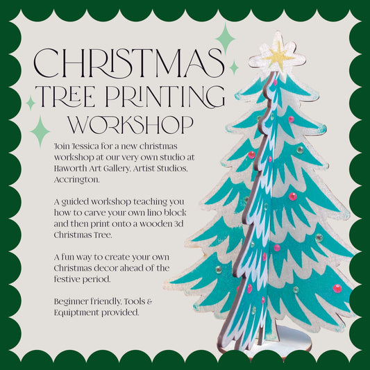 Christmas Tree Printing Workshop - Haworth Artist Studio's