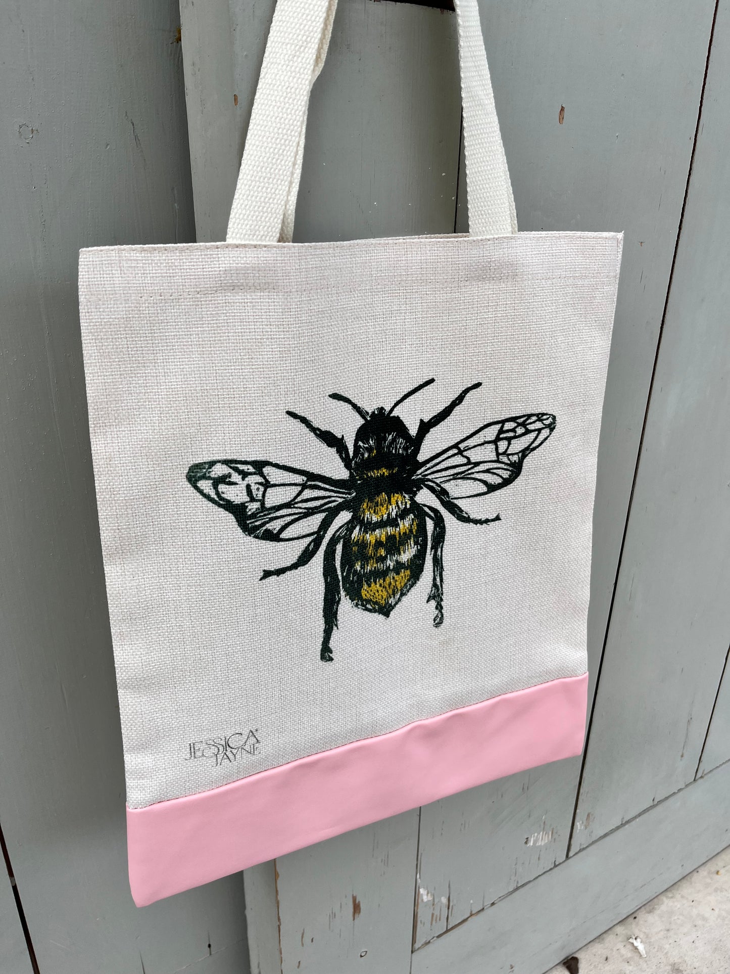 Bee lino print design Tote Bag