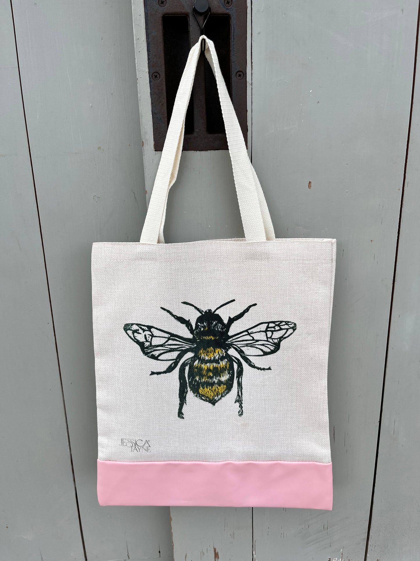 Bee lino print design Tote Bag