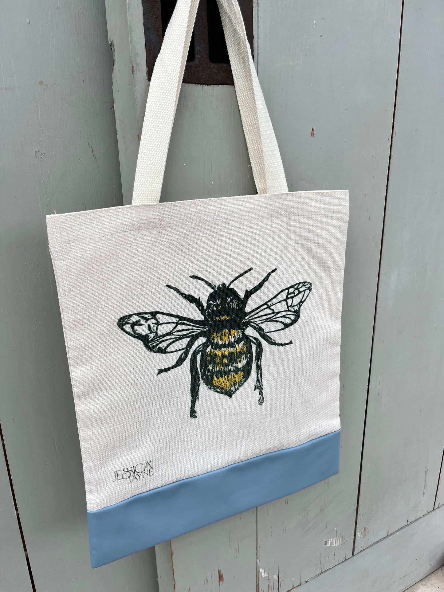 Bee lino print design Tote Bag
