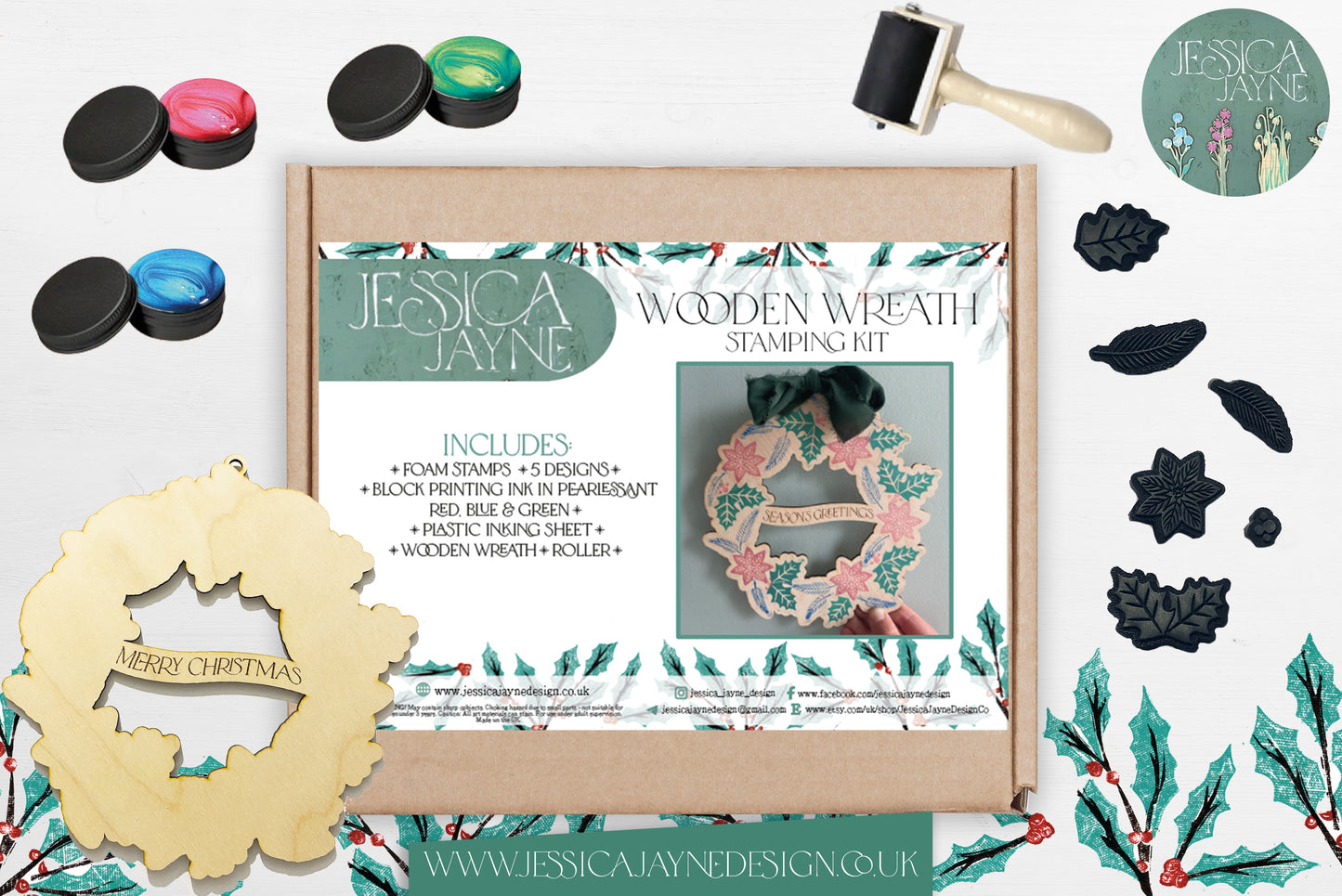 Wooden Wreath Stamping Kit