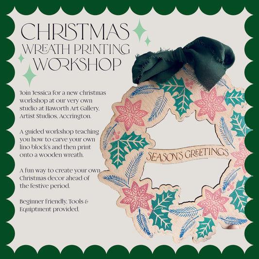 Christmas Wreath Printing Workshop - Haworth Artist Studio's