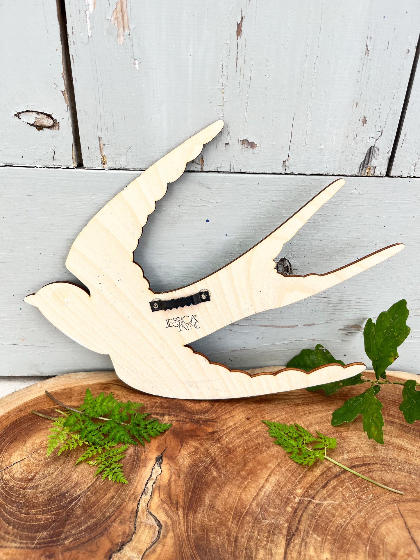Swallow Wooden Plaque - Hand Printed
