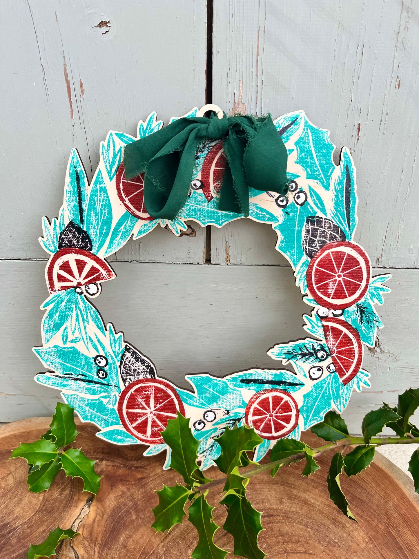 Wreath Wooden Christmas Decoration