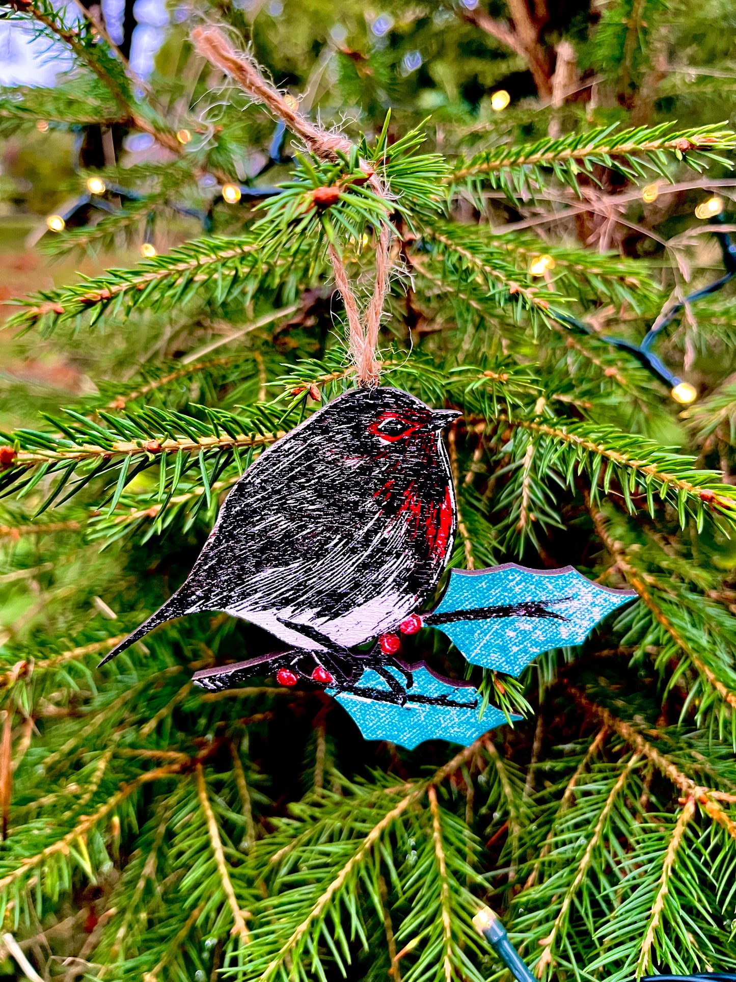 Robin Wooden Christmas Tree Decoration
