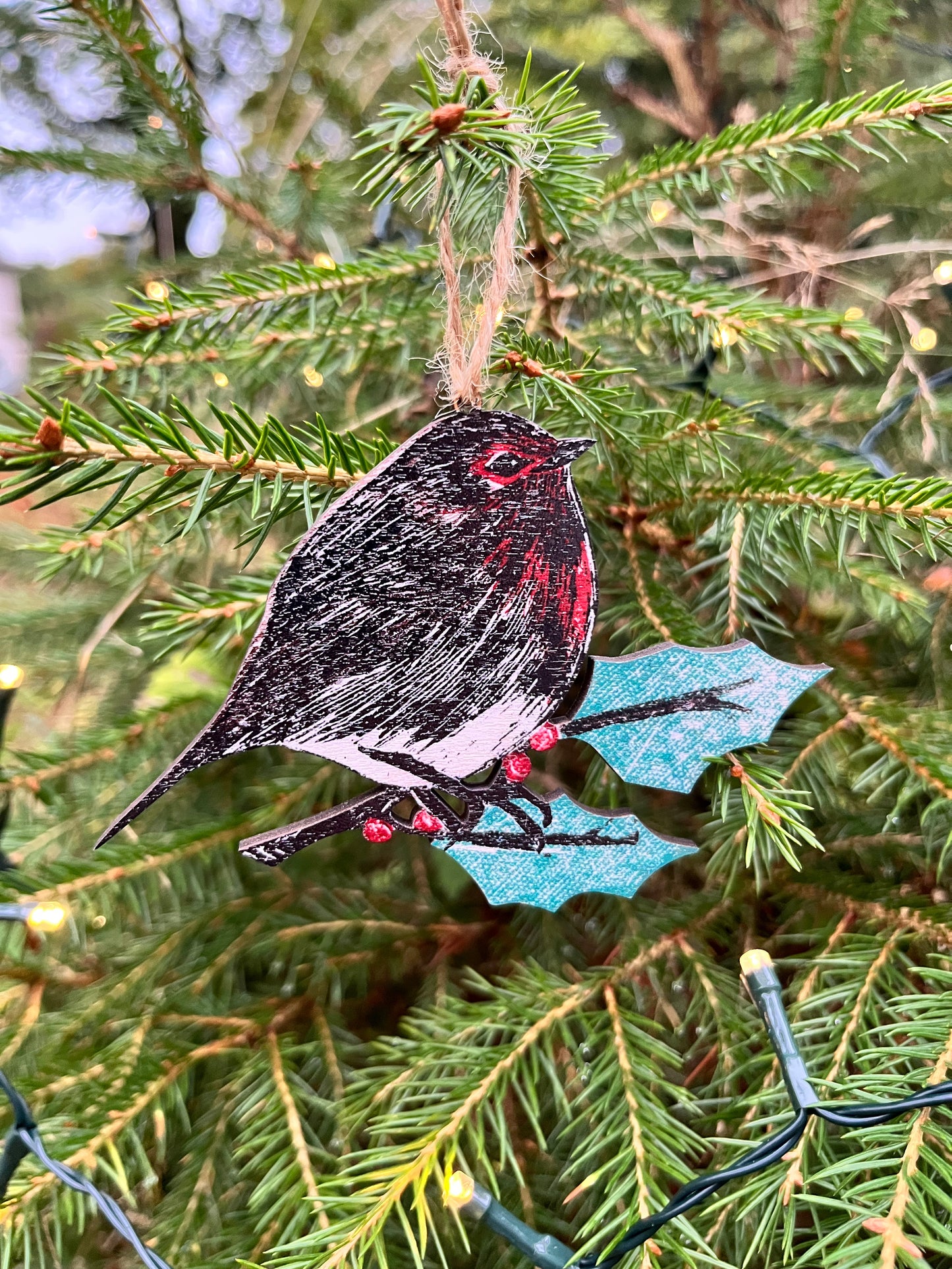 Robin Wooden Christmas Tree Decoration
