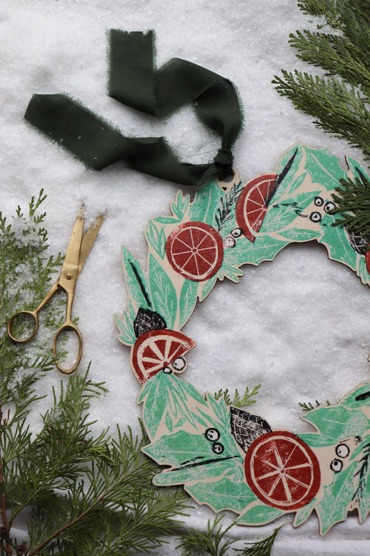 Wreath Wooden Christmas Decoration
