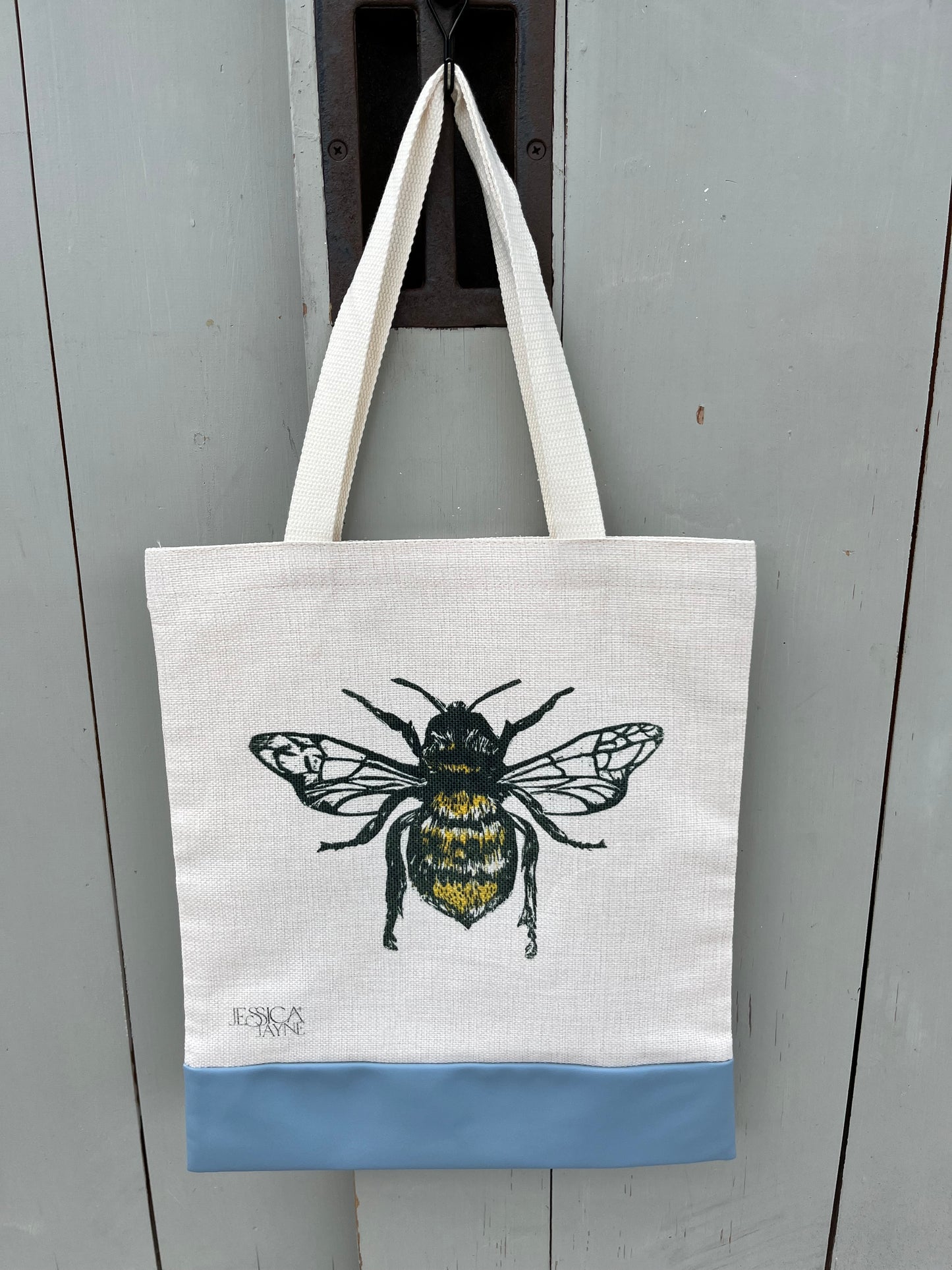 Bee lino print design Tote Bag