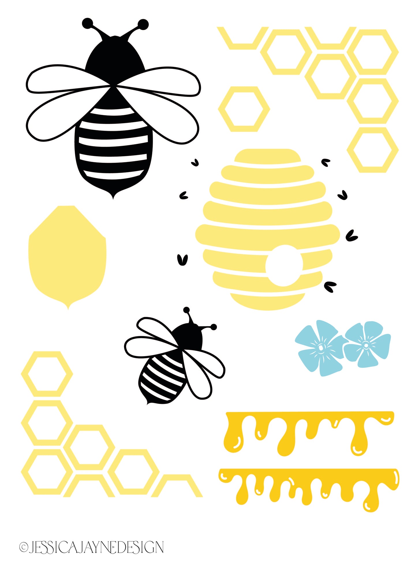 Bee Design Templates for Lino Carving-Digital Download