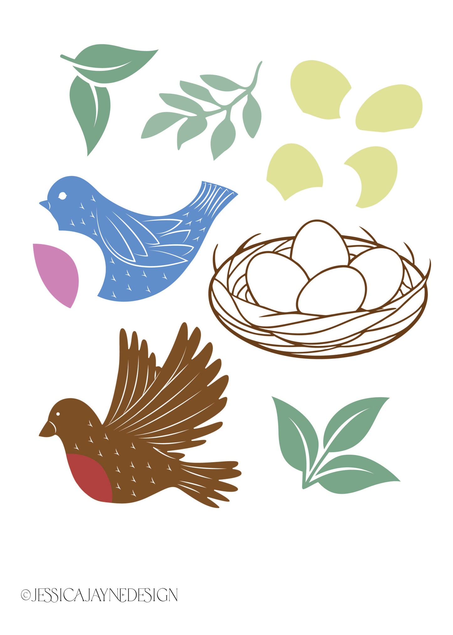 Bird Design Templates for Lino Carving-Digital Download