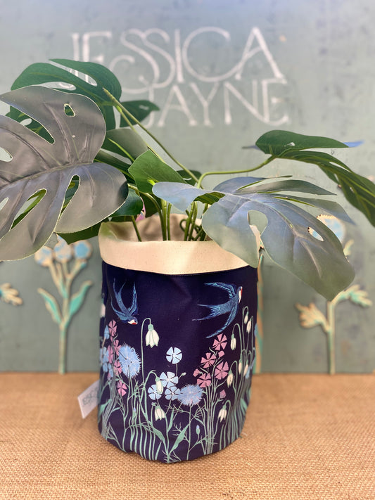 Wildflower & Swallows Plant Pot Bag