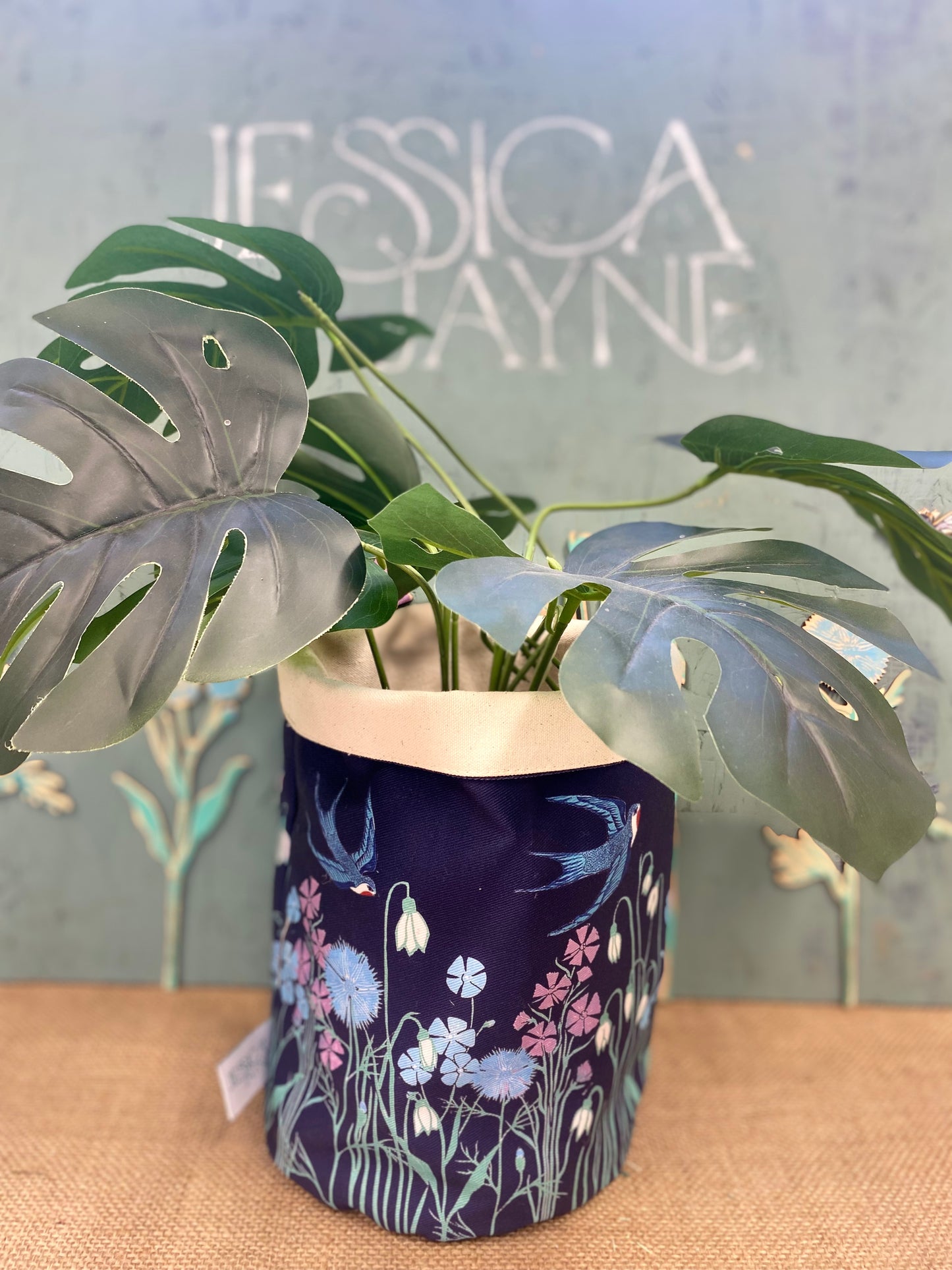 Wildflower & Swallows Plant Pot Bag