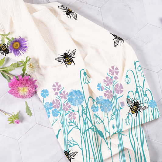 Wildflower & Bee's Tea Towel